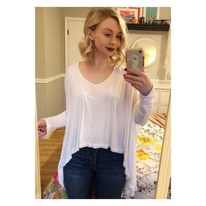 Free people white long sleeve shirt